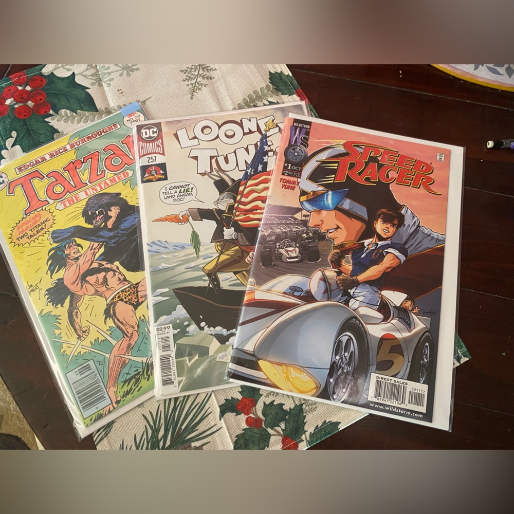 Comics Tarzan, Looney Tunes, and Speed Racer all 3
